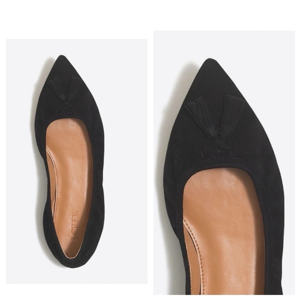 J. Crew Black Tassel Flats